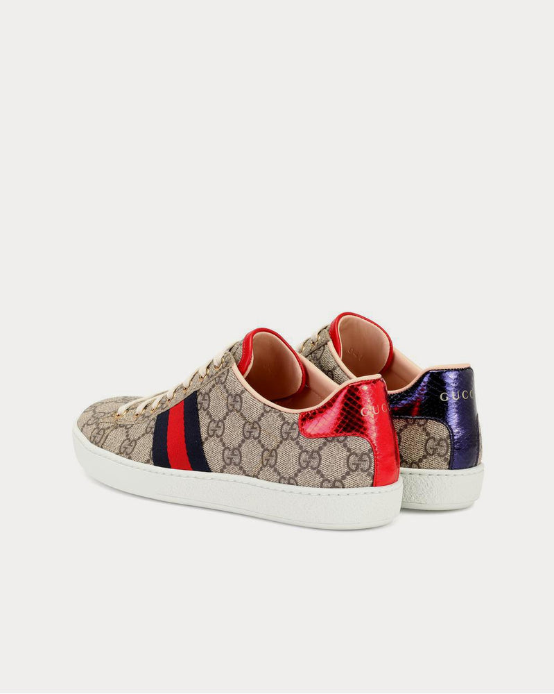 Gucci Ace GG Supreme Brown Low Top Sneakers - 3
