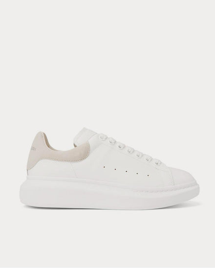 McQueen Exaggerated-Sole Suede-Trimmed Leather  White low top sneakers - 1