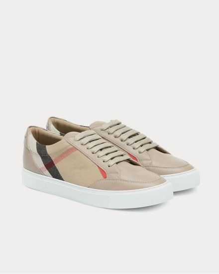 Burberry Salmond leather and cotton Tan Low Top Sneakers - 2