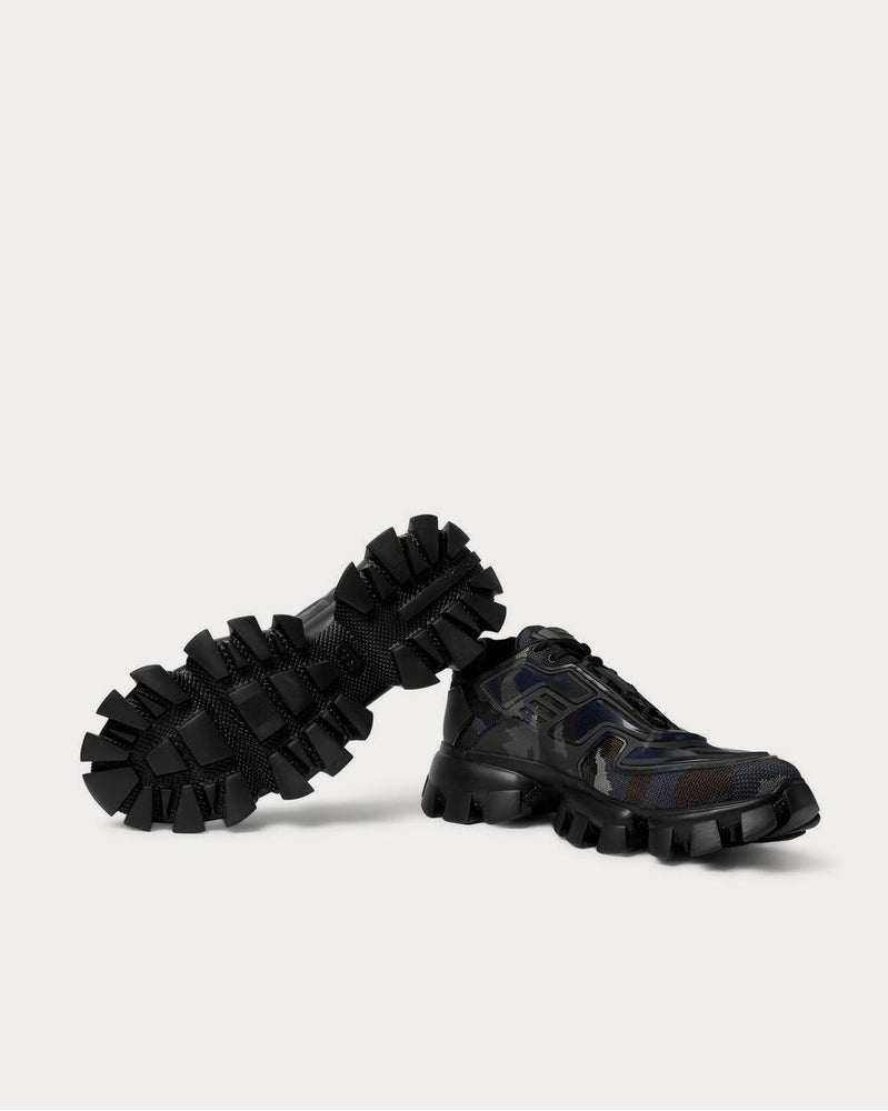 Prada Cloudbust Thunder Rubber and Camouflage Mesh  Gray low top sneakers - 3