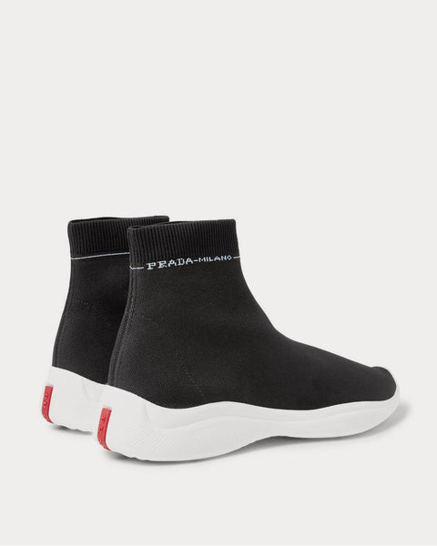 America's Cup Stretch-Knit High-Top  Black high top sneakers