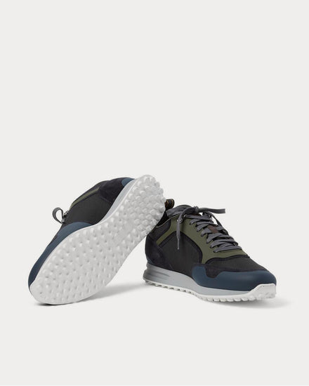 Dunhill Radial Runner Leather and Suede-Trimmed Mesh  Navy low top sneakers - 3