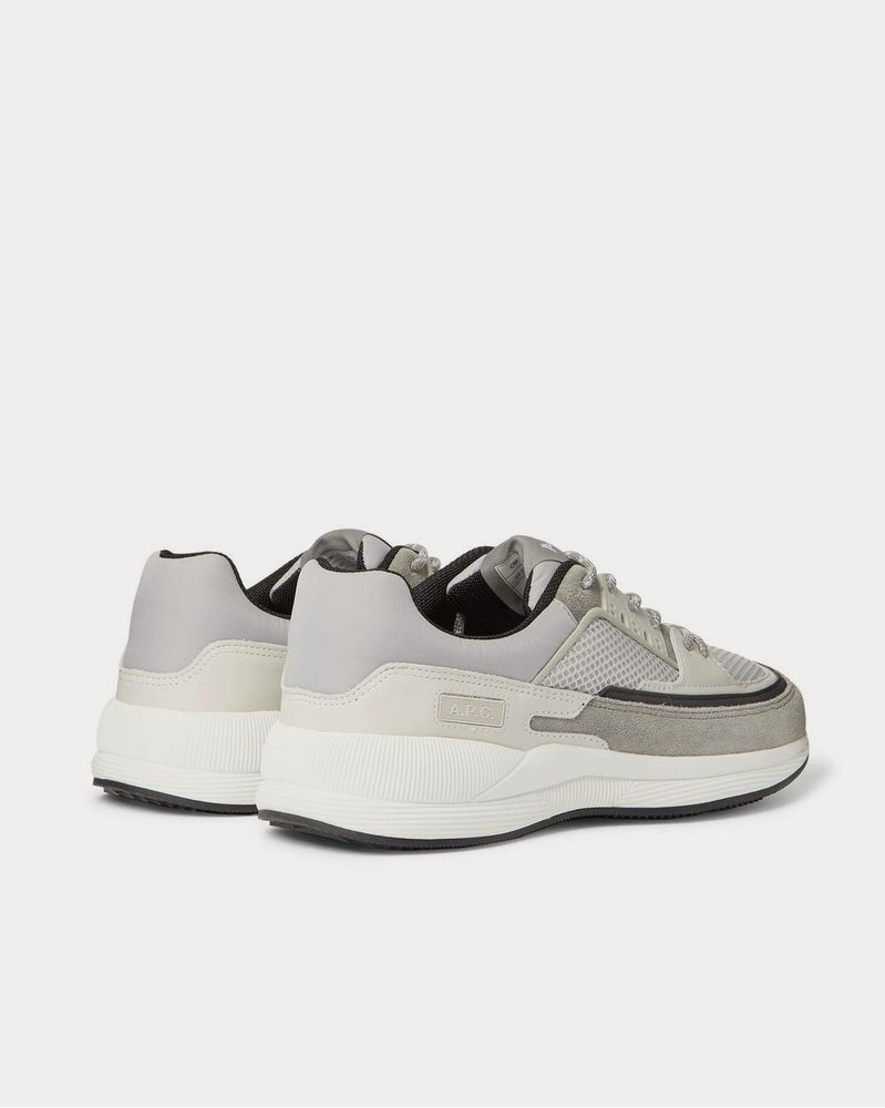 A.P.C. Herbert Panelled Suede, Leather, Mesh and Nylon  Gray low top sneakers - 3