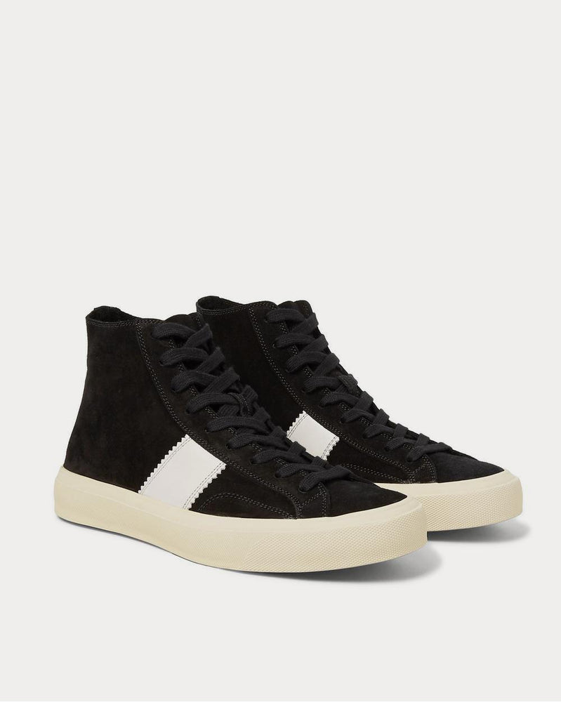 Tom Ford Cambridge Leather-Trimmed Suede High-Top  Black high top sneakers - 2