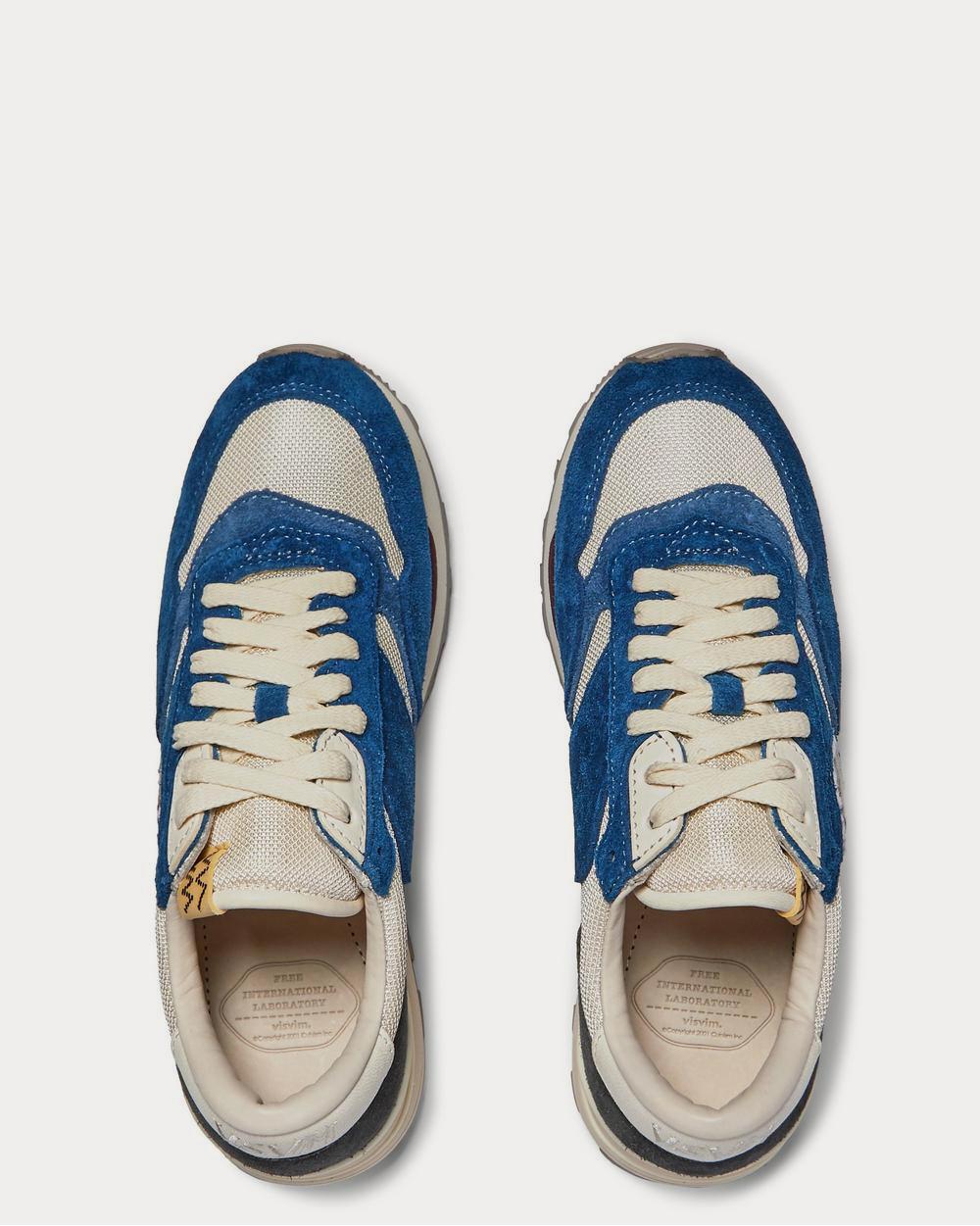 Visvim - Roland Leather-Trimmed Suede and Mesh  Navy low top sneakers