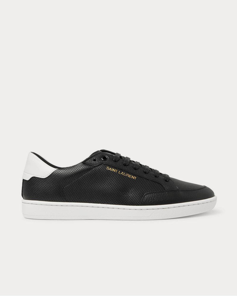 Saint Laurent Court Classic SL/10 Perforated Leather  Black low top sneakers - 1