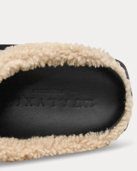 1017 ALYX 9SM Shearling Mono Mule Black Slip Ons - 5