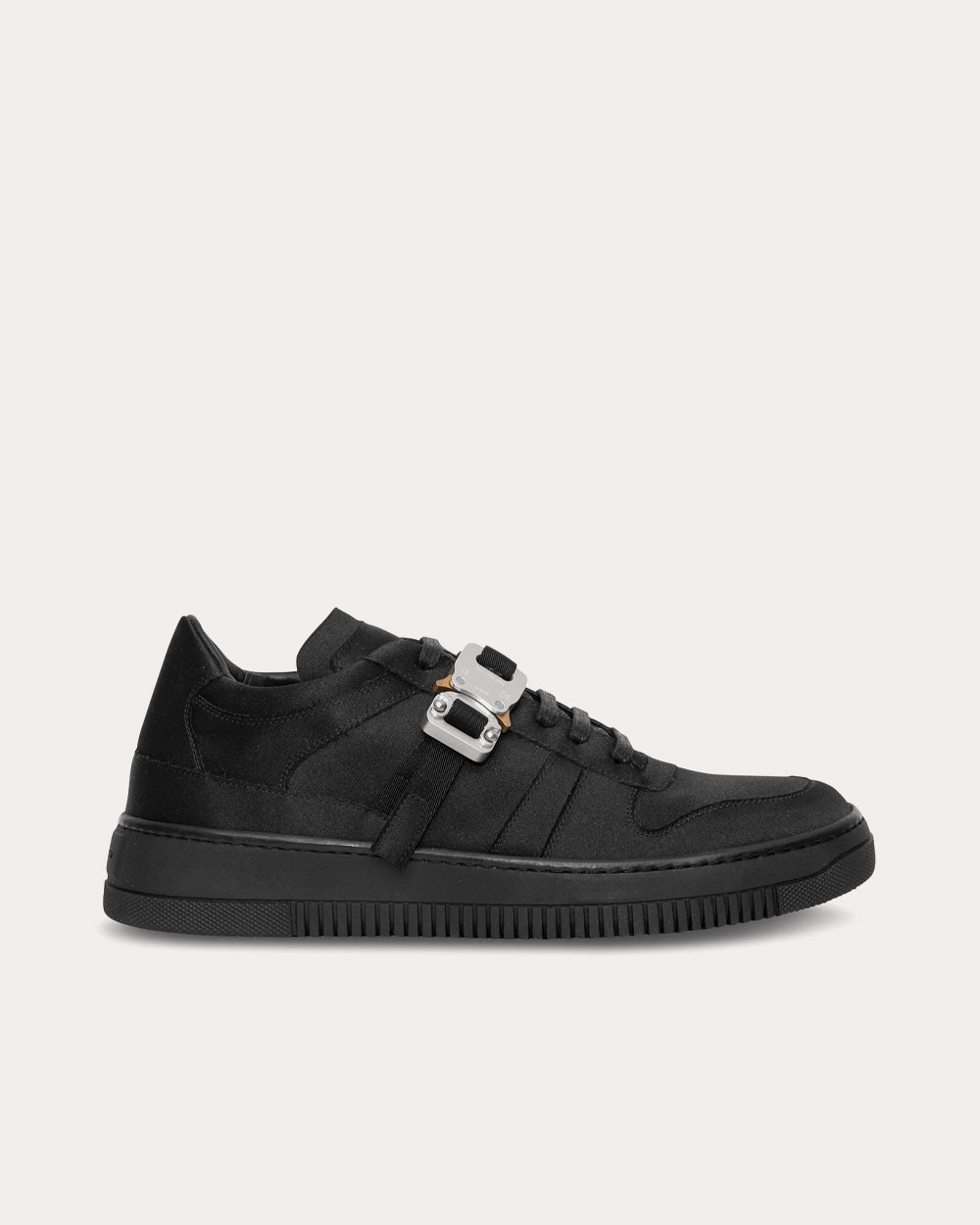 1017 ALYX 9SM Women's Satin Buckle Black Low Top Sneakers