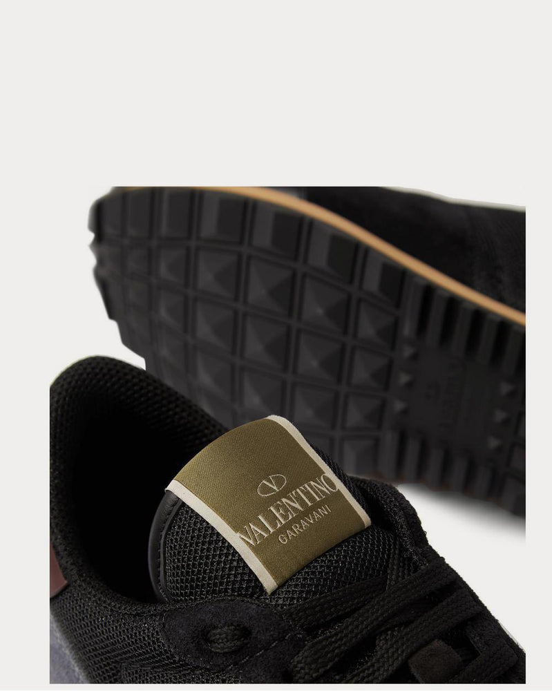 Valentino Rockrunner Mesh, Leather and Suede  Black low top sneakers - 4