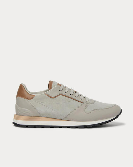 Brunello Cucinelli Suede and Leather  Gray low top sneakers - 1