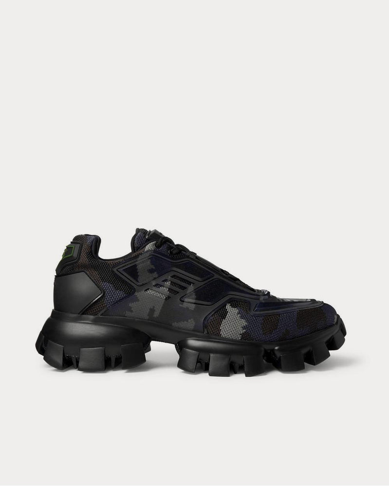 Prada Cloudbust Thunder Rubber and Camouflage Mesh  Gray low top sneakers - 1