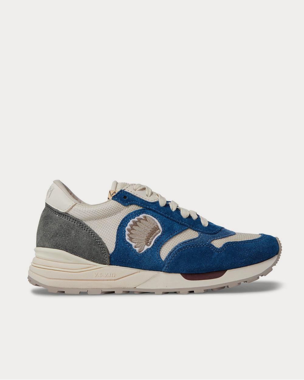 Visvim - Roland Leather-Trimmed Suede and Mesh  Navy low top sneakers