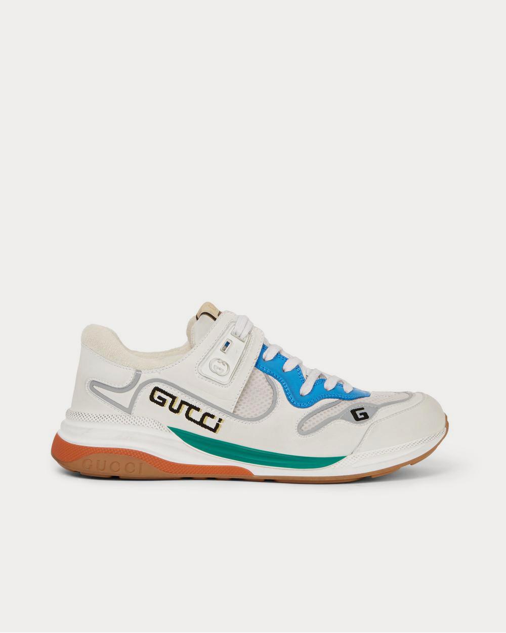 Gucci Men's Ultrapace Distressed Leather and Mesh White low top sneakers