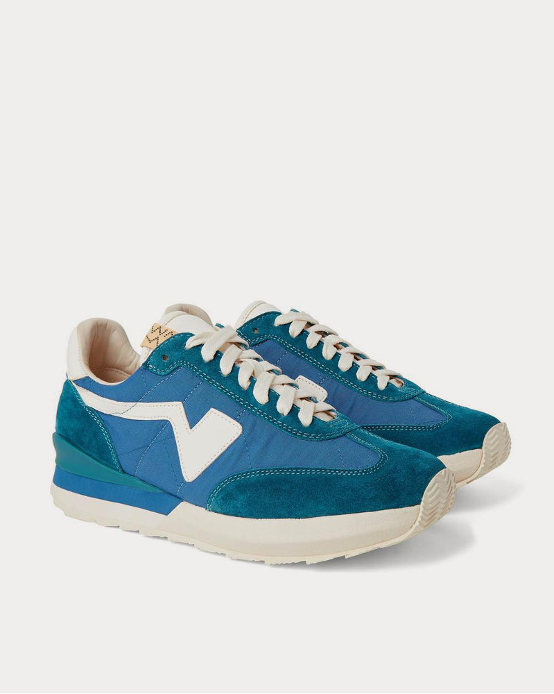 Visvim FKT Runner Suede- and Leather-Trimmed Nylon-Blend  Blue low top sneakers - 2