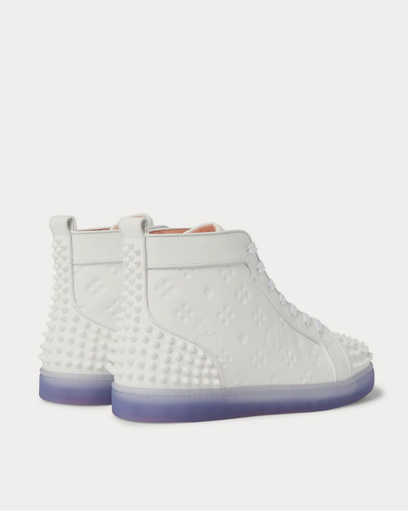 Christian Louboutin Lou Spikes 2 Embossed Leather High-Top  White high top sneakers - 3