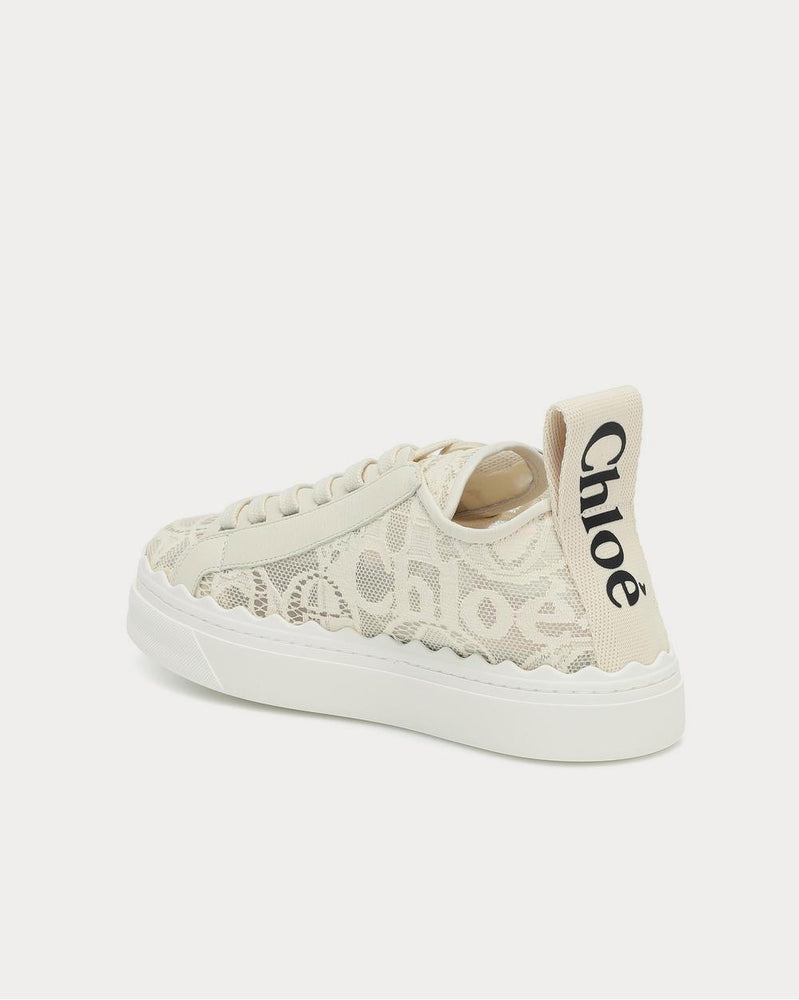 Chloé Women's Lauren lace Mild Beige Low Top Sneakers Trainers