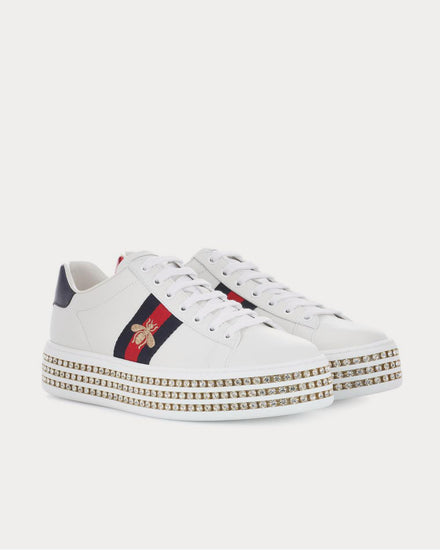 Gucci Ace leather platform Bianco Low Top Sneakers - 2