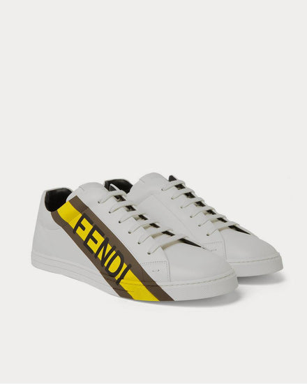 Fendi Logo-Print Leather  White low top sneakers - 2