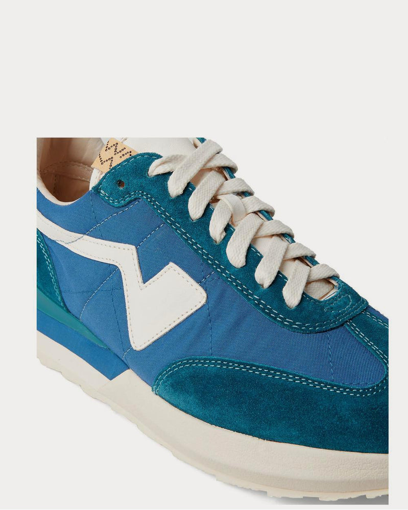 Visvim FKT Runner Suede- and Leather-Trimmed Nylon-Blend  Blue low top sneakers - 4