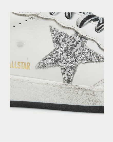 Golden Goose Ball Star glitter leather White Low Top Sneakers - 4
