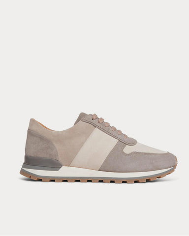 Mr P. Colour-Block Suede  Neutral low top sneakers