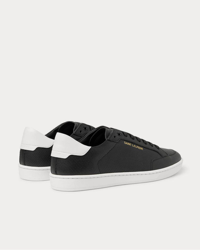 Saint Laurent SL/10 Court Classic Perforated & Smooth Leather Optic White  Low Top Sneakers - Sneak in Peace