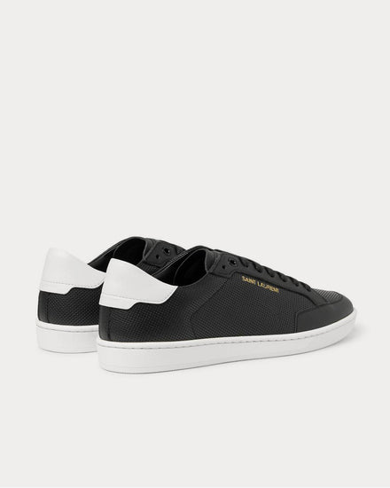 Saint Laurent Court Classic SL/10 Perforated Leather  Black low top sneakers - 3