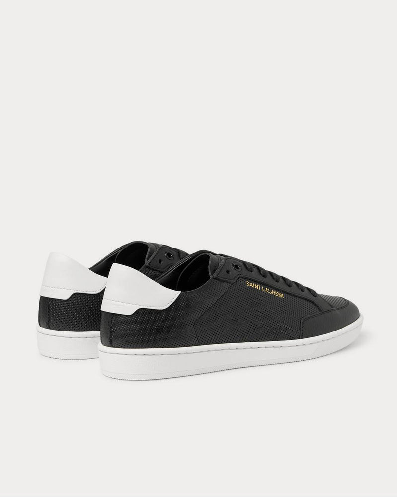 Saint Laurent Court Classic SL/10 Perforated Leather  Black low top sneakers - 3
