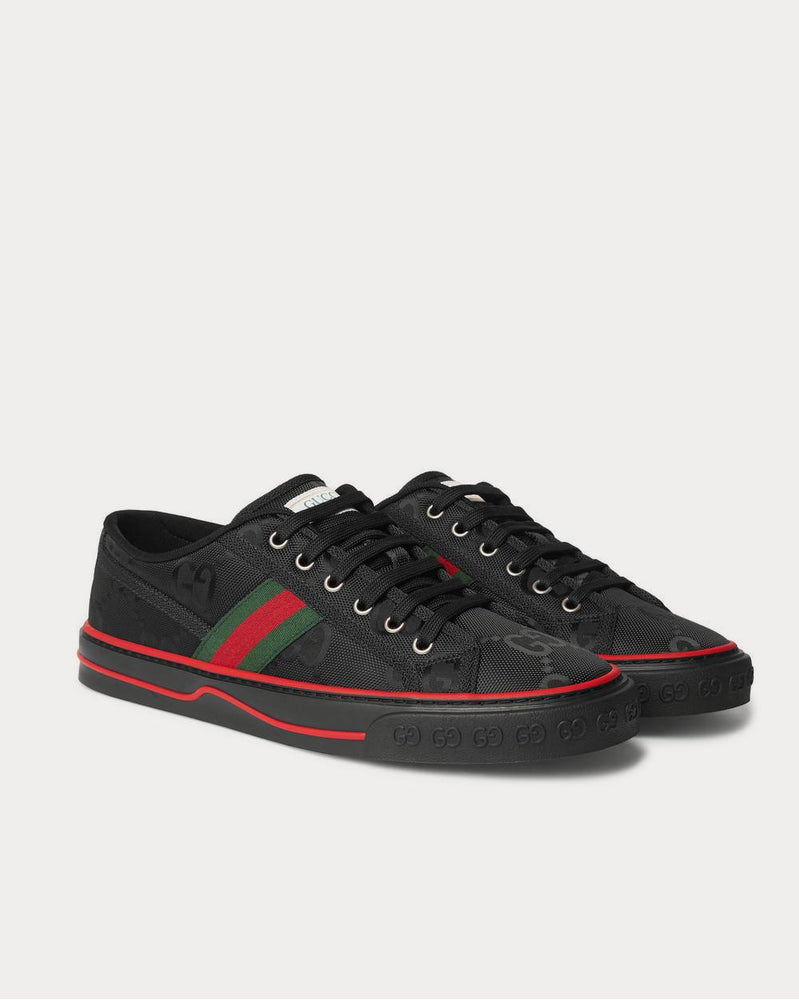 Gucci Off the Grid Webbing-Trimmed Monogrammed ECONYL Canvas  Black low top sneakers - 2