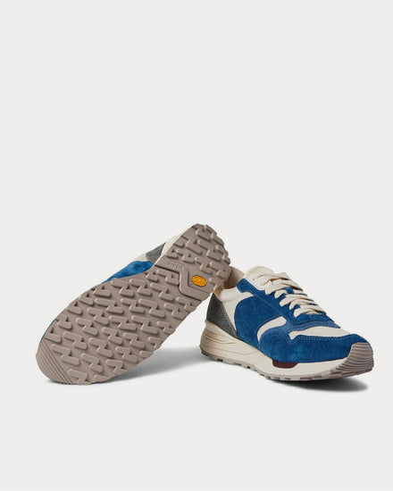Visvim Roland Leather-Trimmed Suede and Mesh  Navy low top sneakers - 3