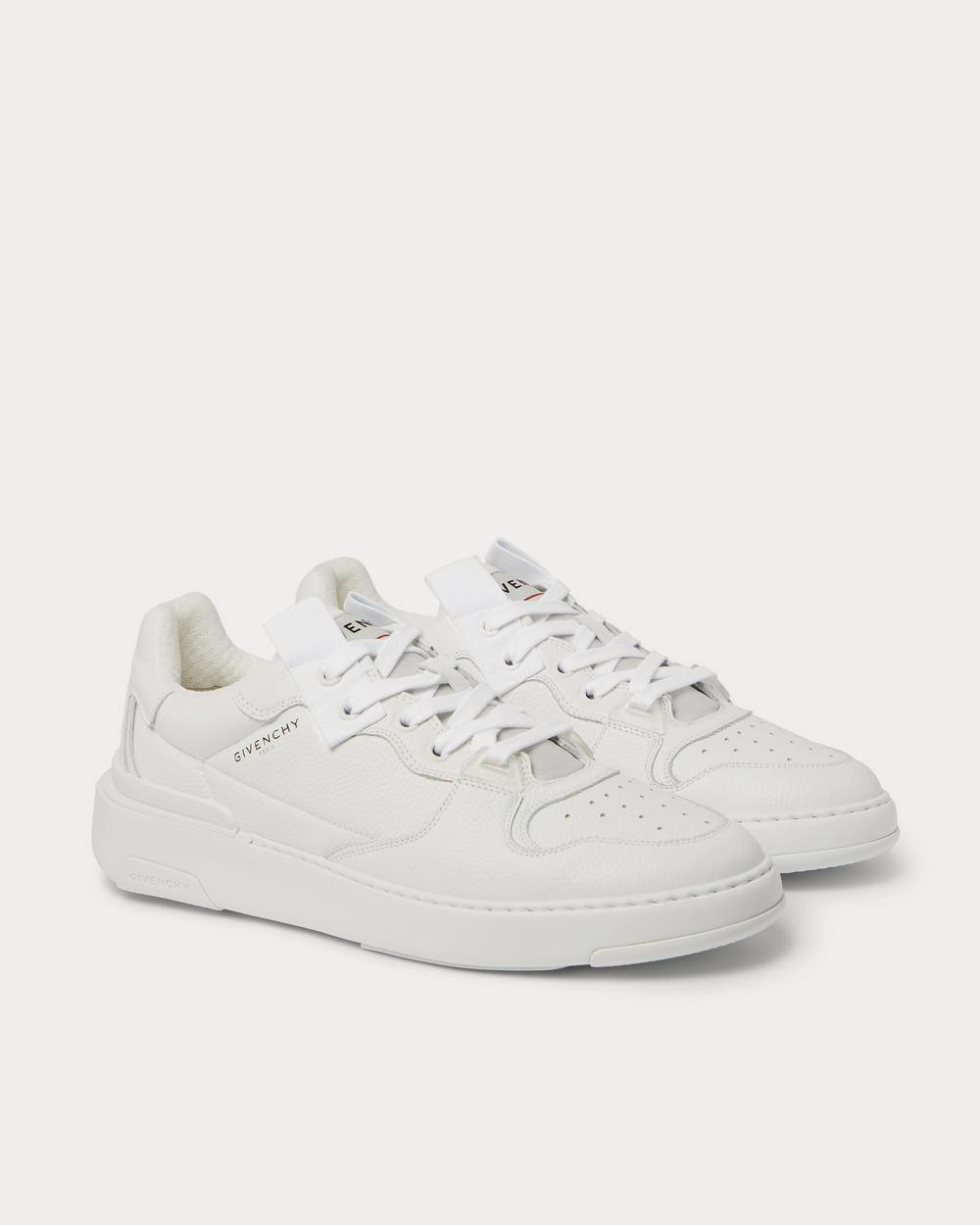 Givenchy - Wing Grosgrain-Trimmed Full-Grain Leather  White low top sneakers