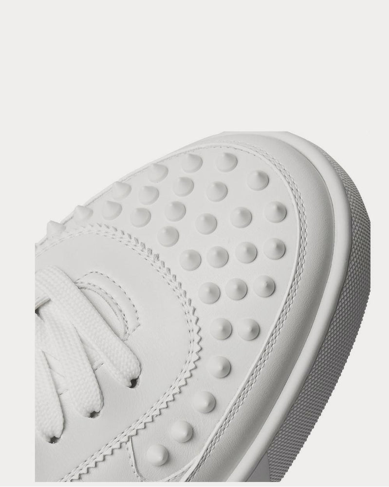 Christian Louboutin Happyrui Spiked Leather  White low top sneakers - 5