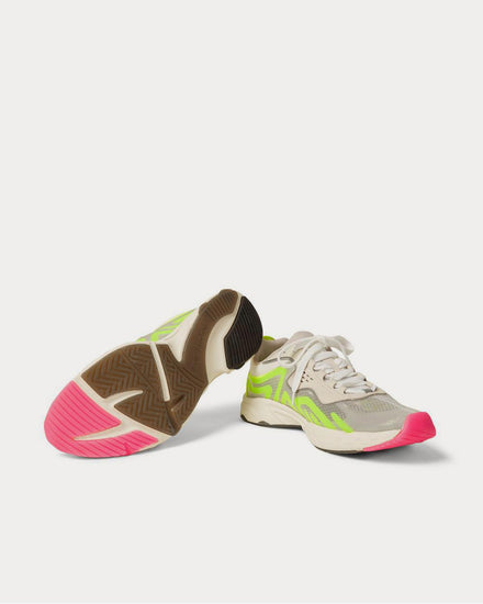 Acne Studios Faux Suede- and Rubber-Trimmed Ripstop  Light gray low top sneakers - 3