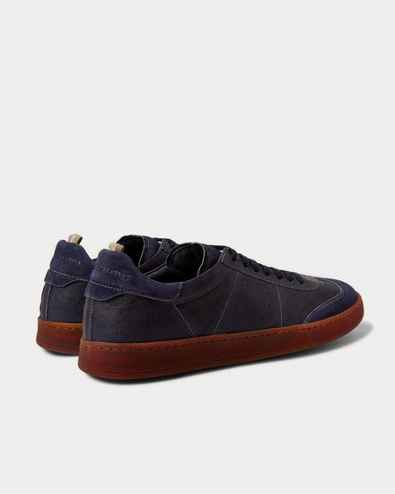 Officine Creative Kombo Nubuck-Trimmed Leather  Blue low top sneakers - 3