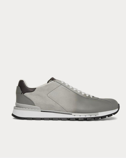 Berluti Fast Track Torino Suede and Leather  Light gray low top sneakers - 1