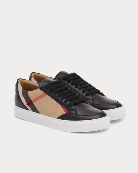 Burberry salmond leather and cotton sneakers Clearance