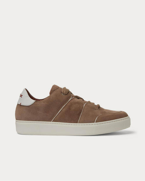 Tiziano Leather-Trimmed Suede  Light brown low top sneakers