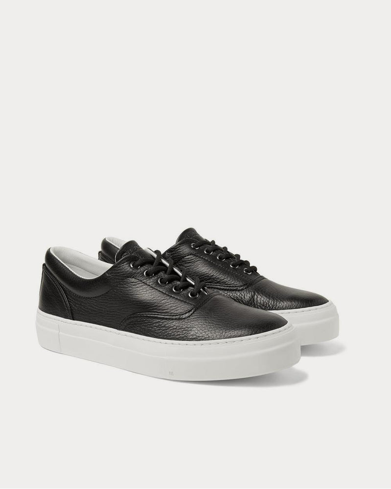 Diemme Iseo Textured-Leather  Black low top sneakers - 2