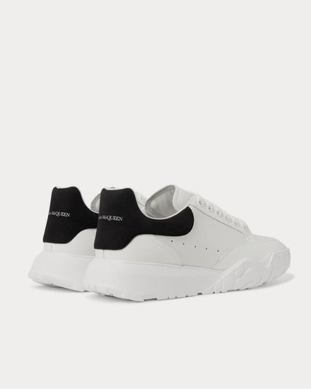 McQueen Exaggerated-Sole Suede-Trimmed Leather  White low top sneakers - 3