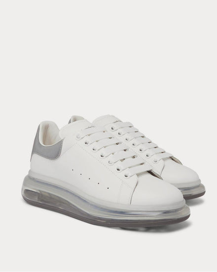 McQueen Exaggerated-Sole Reflective-Trimmed Leather  White low top sneakers - 2
