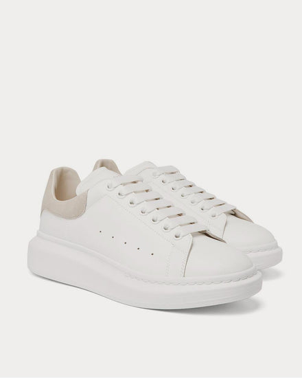 McQueen Exaggerated-Sole Suede-Trimmed Leather  White low top sneakers - 2