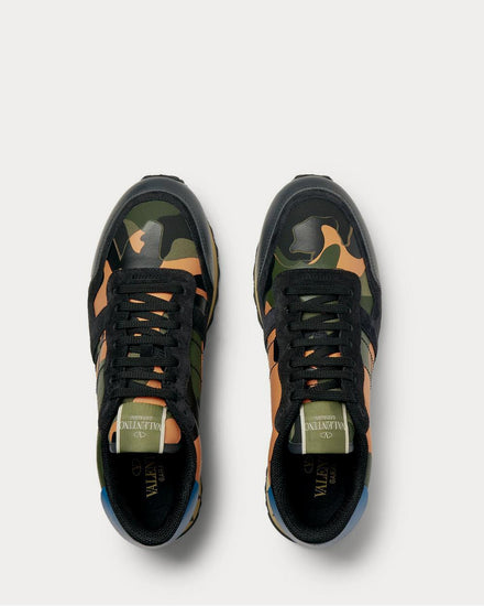 Valentino Rockrunner Camouflage-Print Canvas, Leather and Suede  Multi low top sneakers - 6
