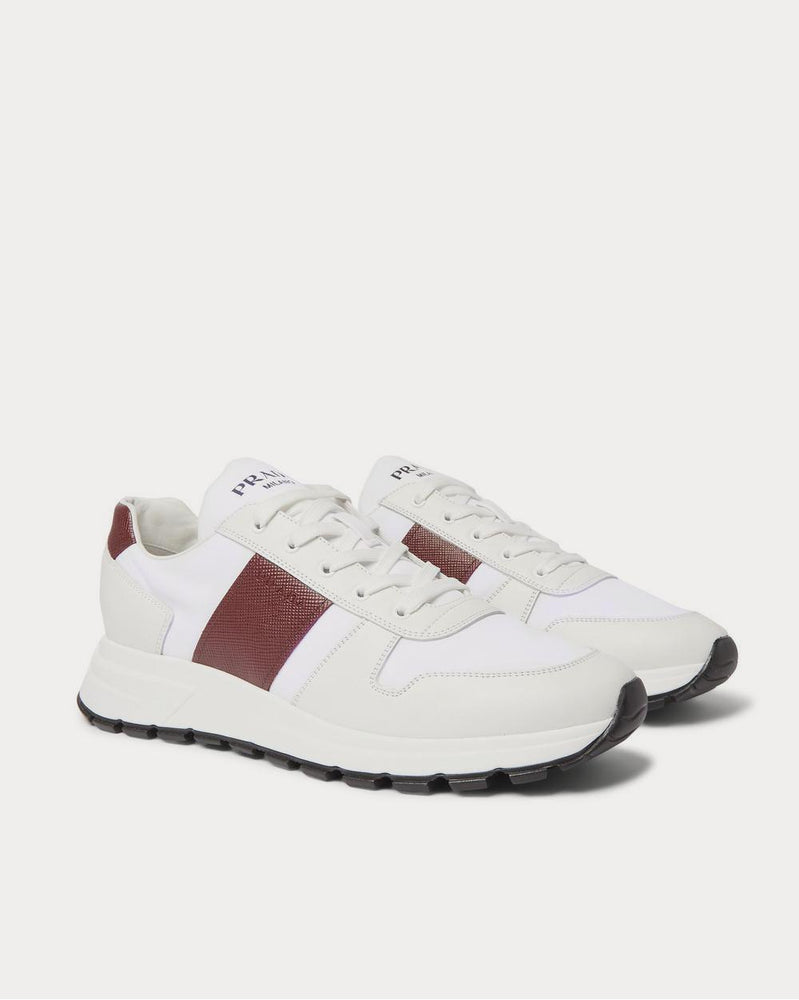 Prada Match Race Leather-Trimmed Nylon  White low top sneakers - 2