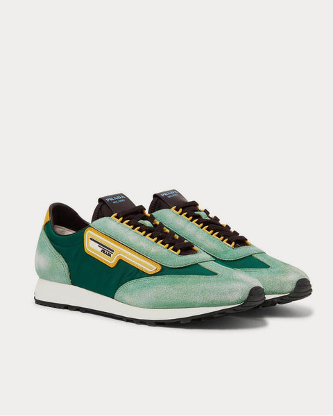 Milano 70 Nylon and Suede  Green low top sneakers