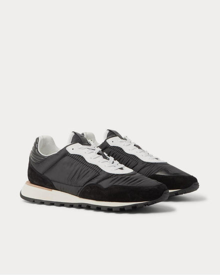Dunhill Axis Leather and Suede-Trimmed Shell  Black low top sneakers - 2