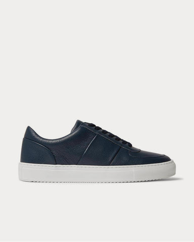 Mr P. Larry Panelled Full-Grain Leather  Navy low top sneakers