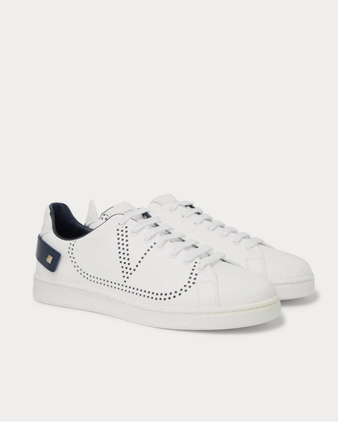 Net Perforated Leather  White low top sneakers