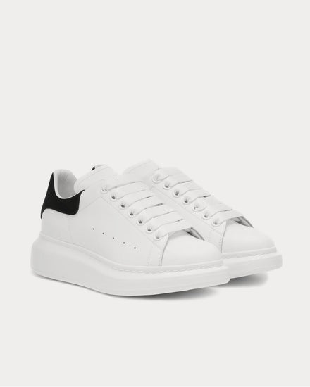 McQueen Leather White Black Low Top Sneakers - 2