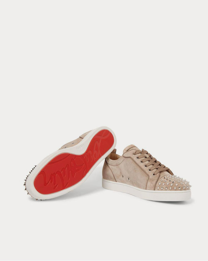 Christian Louboutin Louis Junior Spikes Cap-Toe Suede  Beige low top sneakers - 3