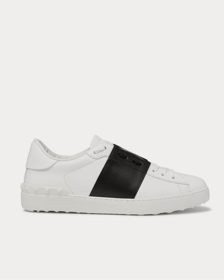 Valentino Open Striped Leather  White low top sneakers - 1